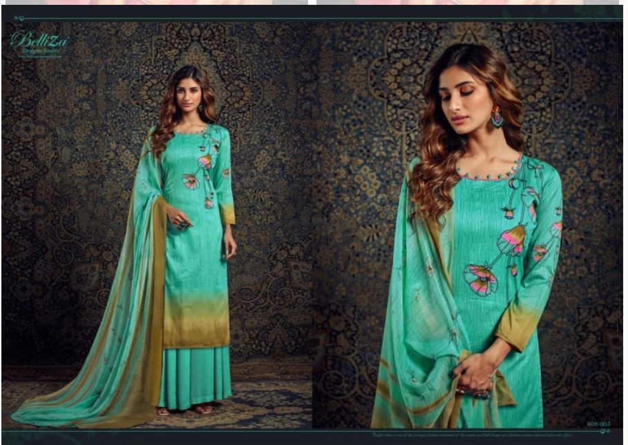 Naisha Belliza Designer Studio Jaam Silk Plazzo Style Suits