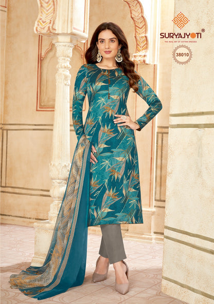 Naishaa Vol 38 Suryajyoti Jaam Satin Pant Style Suits
