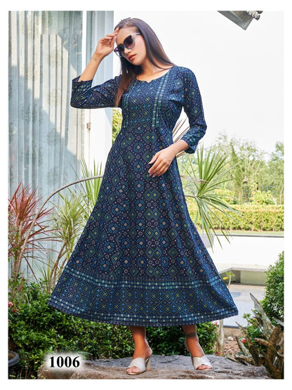 Namrata Rangjyot Rayon 14Kg Floor Length Kurtis