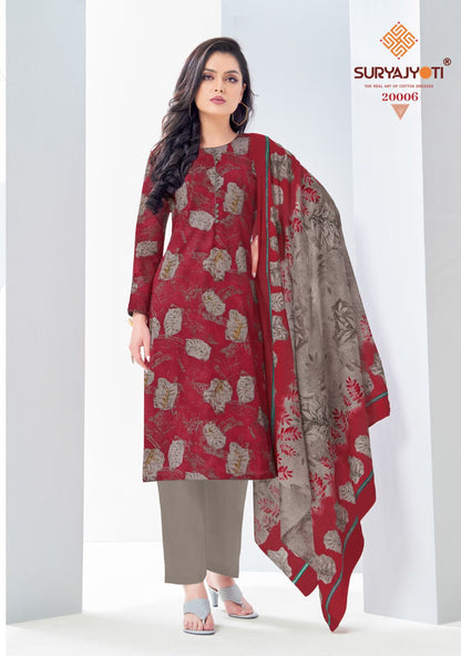 Nargis Cotton Vol 20 Suryajyoti Cotton Readymade Pant Style Suits