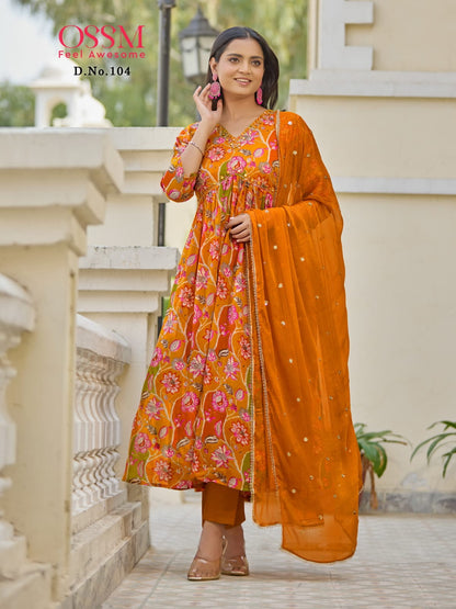 Nargis Ossm Chinon Readymade Pant Style Suits