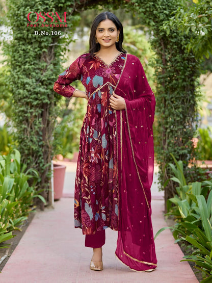 Nargis Ossm Chinon Readymade Pant Style Suits