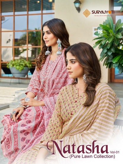 Natasha Vol 1 Suryajyoti Lawn Cotton Readymade Pant Style Suits