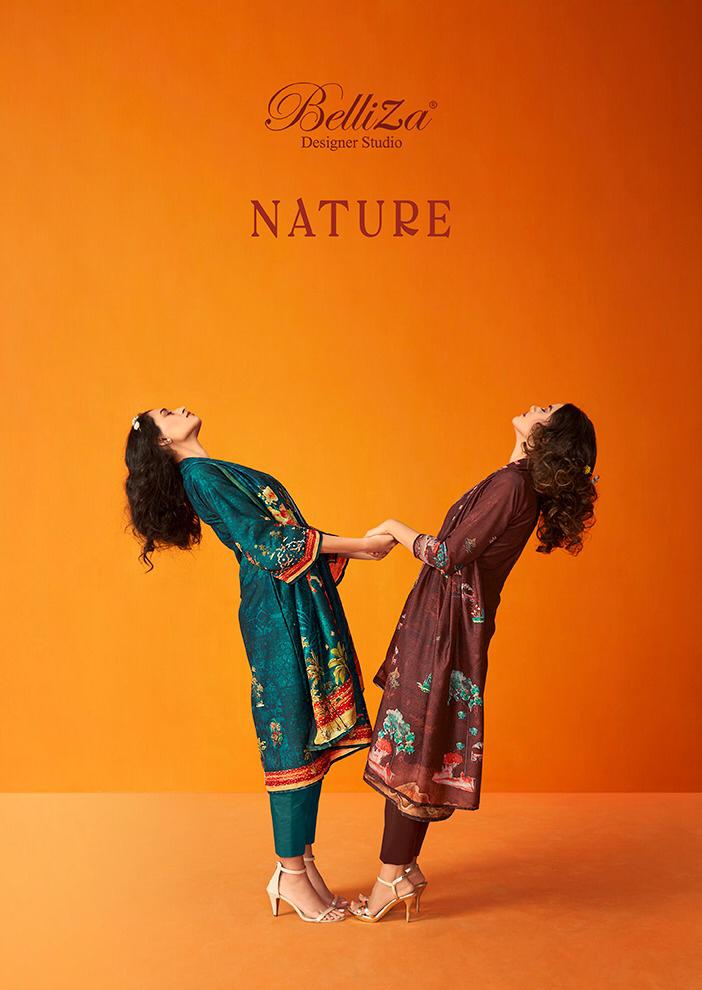 Nature Belliza Designer Studio Muslin Pant Style Suits