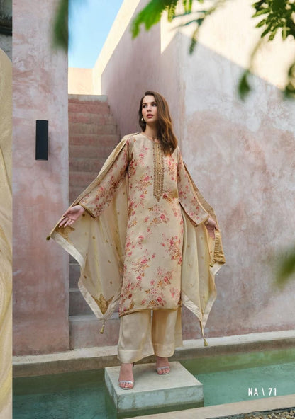 Nayanika Varsha Fashions Viscose Simmer Pant Style Suits