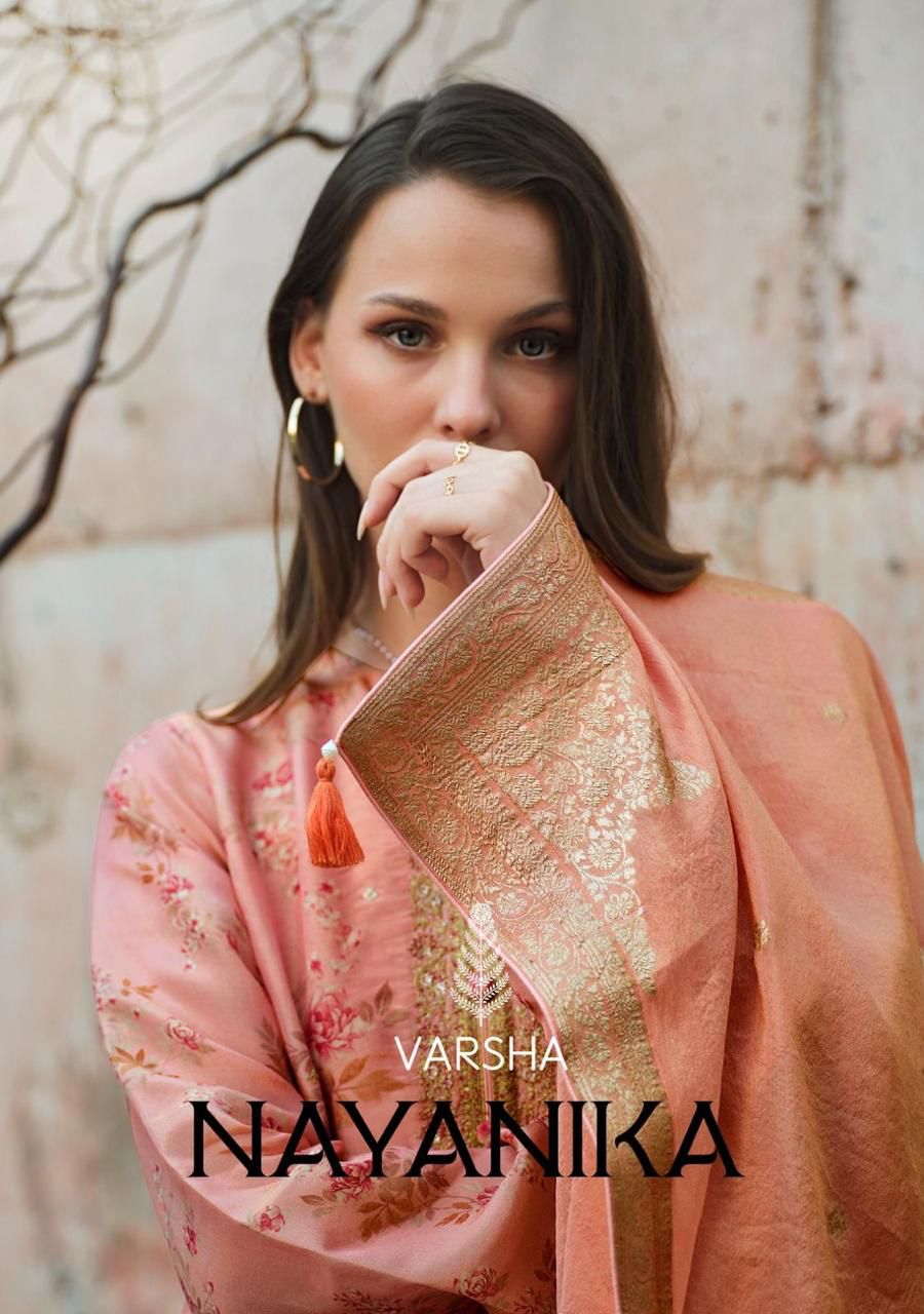 Nayanika Varsha Fashions Viscose Simmer Pant Style Suits