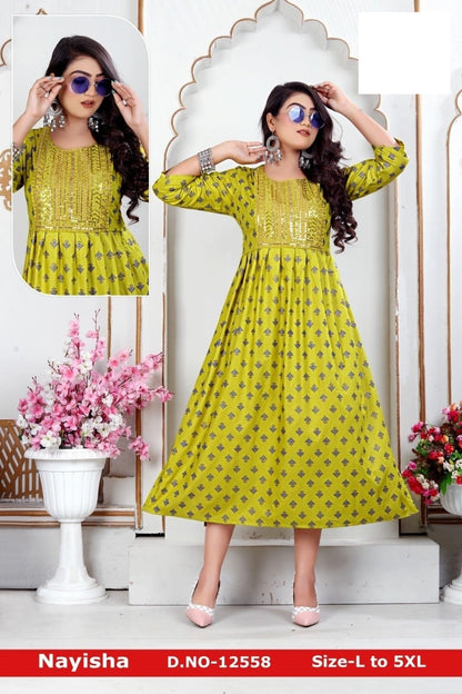 Nayisha Zoya Rayon Anarkali Kurtis