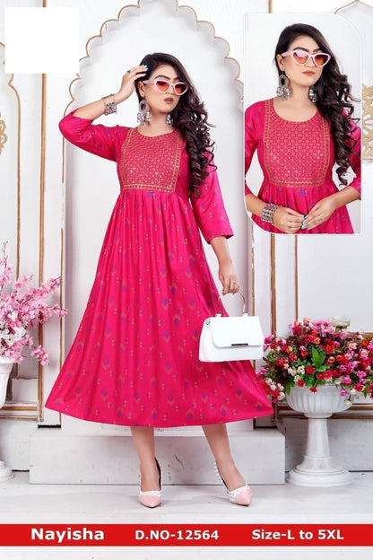 Nayisha Zoya Rayon Anarkali Kurtis