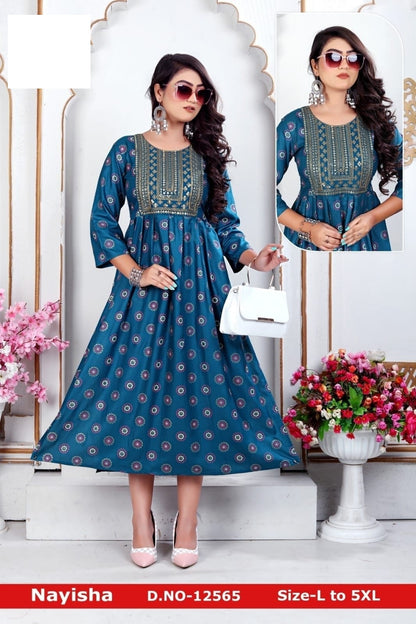 Nayisha Zoya Rayon Anarkali Kurtis
