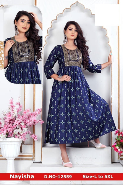 Nayisha Zoya Rayon Anarkali Kurtis