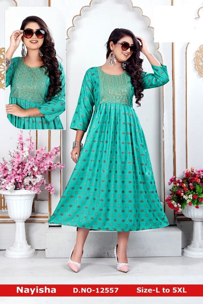 Nayisha Zoya Rayon Anarkali Kurtis