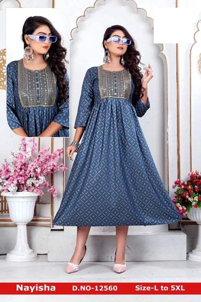 Nayisha Zoya Rayon Anarkali Kurtis
