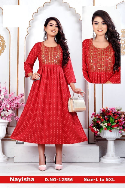 Nayisha Zoya Rayon Anarkali Kurtis