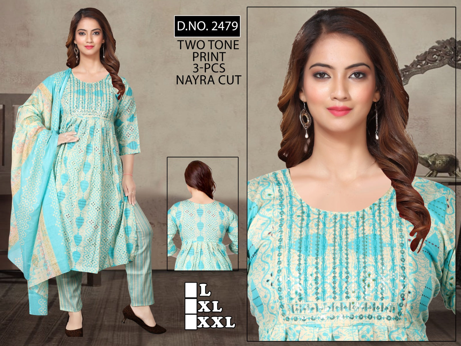 Nayra Cut 2011 Trahul Two Tone Readymade Pant Style Suits