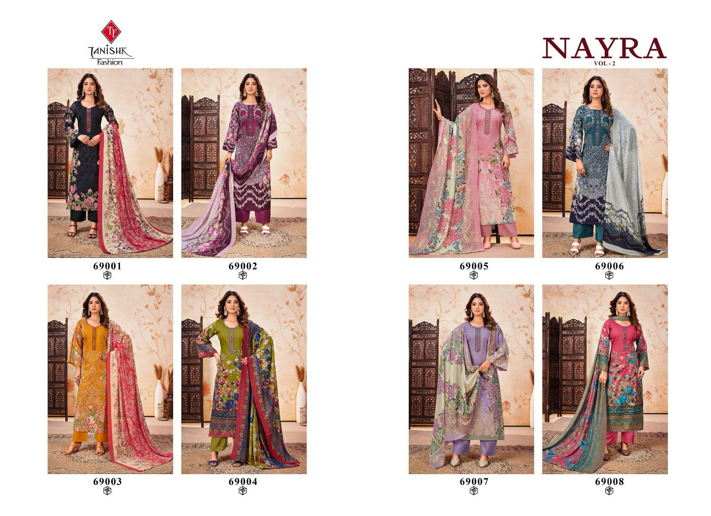 Nayra Vol 2 Tanishk Fashion Cambric Cotton Karachi Salwar Suits