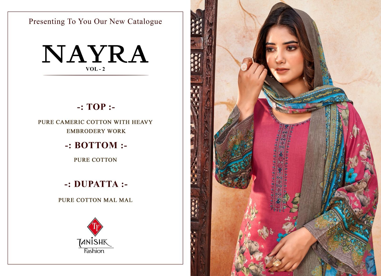 Nayra Vol 2 Tanishk Fashion Cambric Cotton Karachi Salwar Suits
