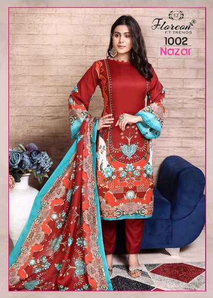 Nazar Floreon Trendz Karachi Pashmina Salwar Suits