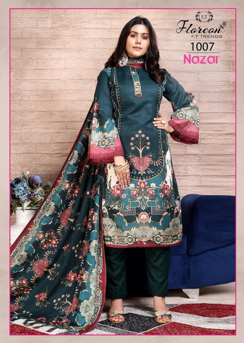 Nazar Floreon Trendz Karachi Pashmina Salwar Suits