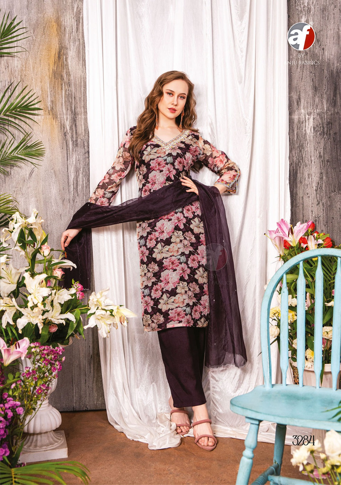 Nazar Vol 5 Af Organza Readymade Pant Style Suits