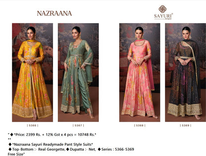 Nazraana Sayuri Georgette Readymade Pant Style Suits