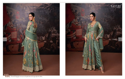 Nazraana Sayuri Georgette Readymade Pant Style Suits