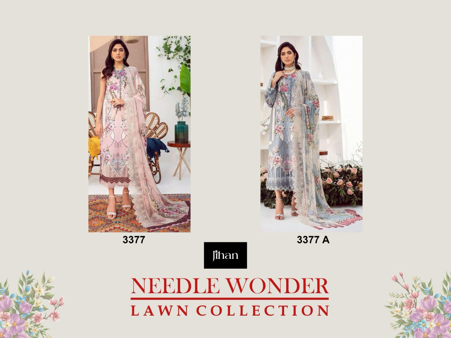 Needle Wonder-3377 Jihan Cotton Pakistani Patch Work Suits