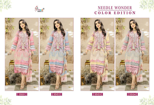 Needle Wonder Color Edition Shree Fabs Cotton Pakistani Patch Work Suits