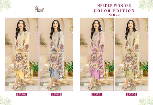 Needle Wonder Color Edition Vol 2 Shree Fabs Cotton Pakistani Patch Work Suits