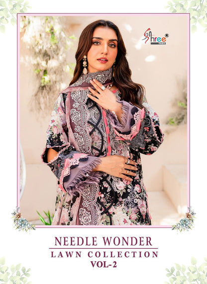 Needle Wonder Lawn Collection Vol 2 Shree Fabs Cotton Pakistani Patch Work Suits
