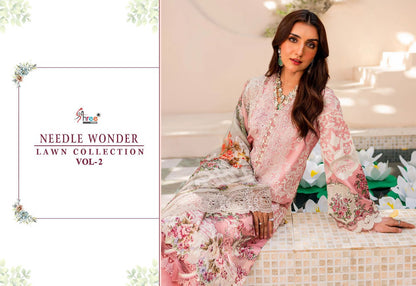 Needle Wonder Lawn Collection Vol 2 Shree Fabs Cotton Pakistani Patch Work Suits