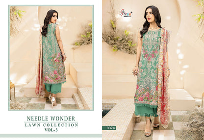 Needle Wonder Lawn Collection Vol 3 Shree Fabs Cotton Pakistani Patch Work Suits