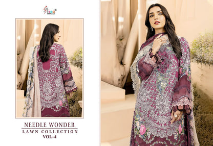 Needle Wonder Lawn Collection Vol 4 Shree Fabs Cotton Pakistani Patch Work Suits