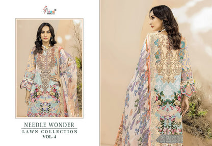 Needle Wonder Lawn Collection Vol 4 Shree Fabs Cotton Pakistani Patch Work Suits