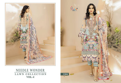 Needle Wonder Lawn Collection Vol 4 Shree Fabs Cotton Pakistani Patch Work Suits