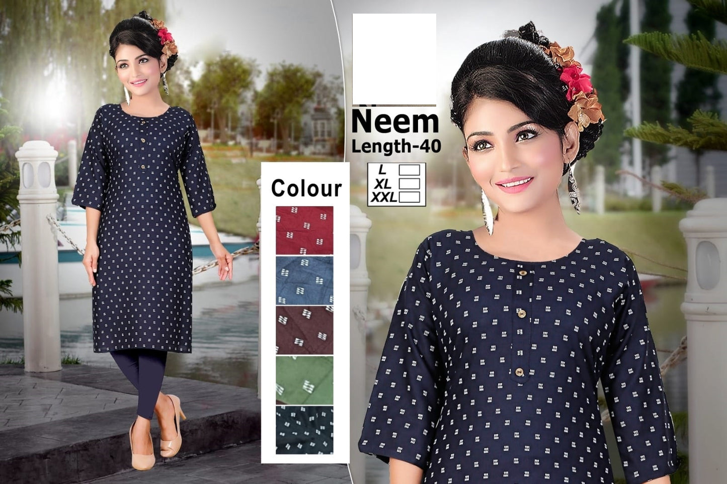 Neem-A Zoya Rayon Knee Length Kurtis