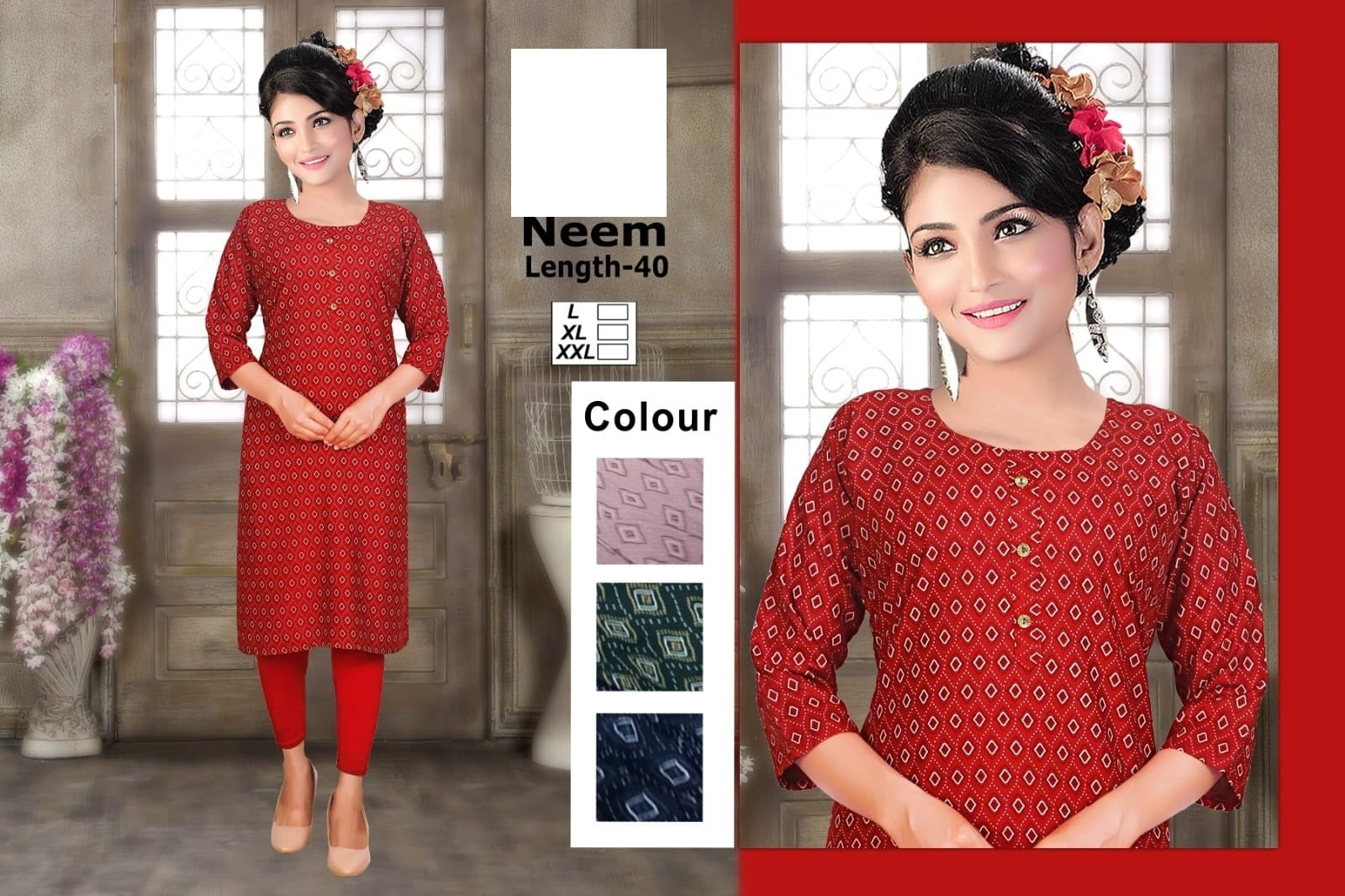 Neem-A Zoya Rayon Knee Length Kurtis