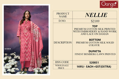 Nellie 2189 Ganga Cotton Silk Plazzo Style Suits