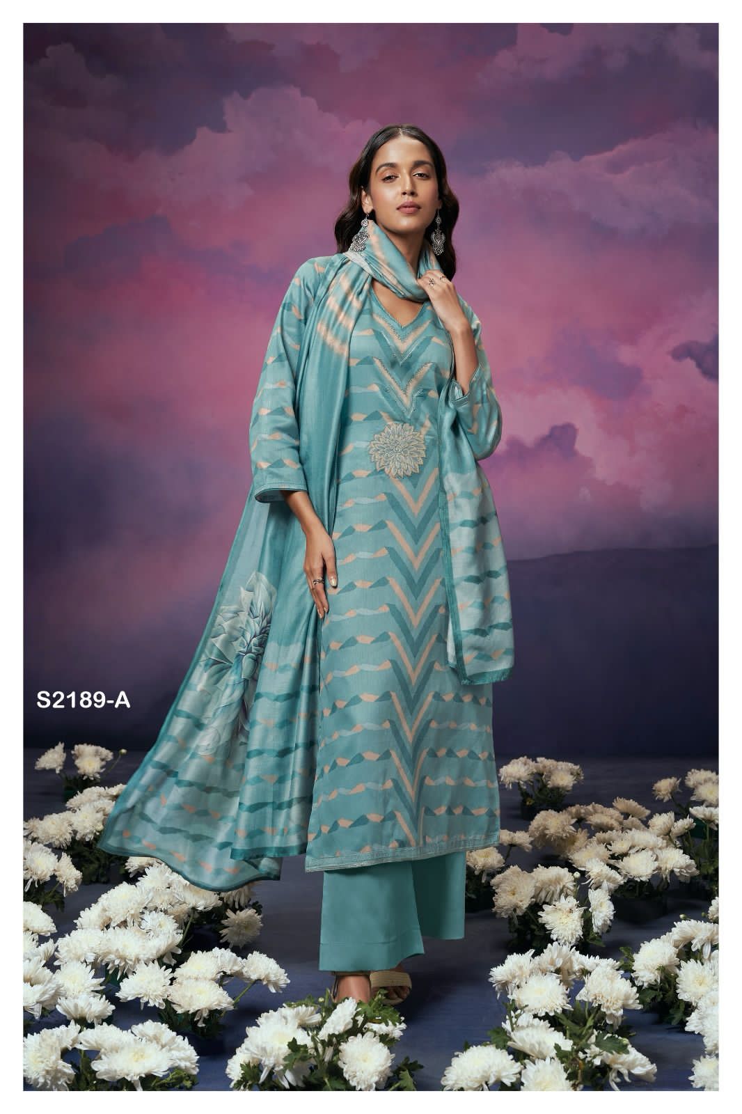 Nellie 2189 Ganga Cotton Silk Plazzo Style Suits
