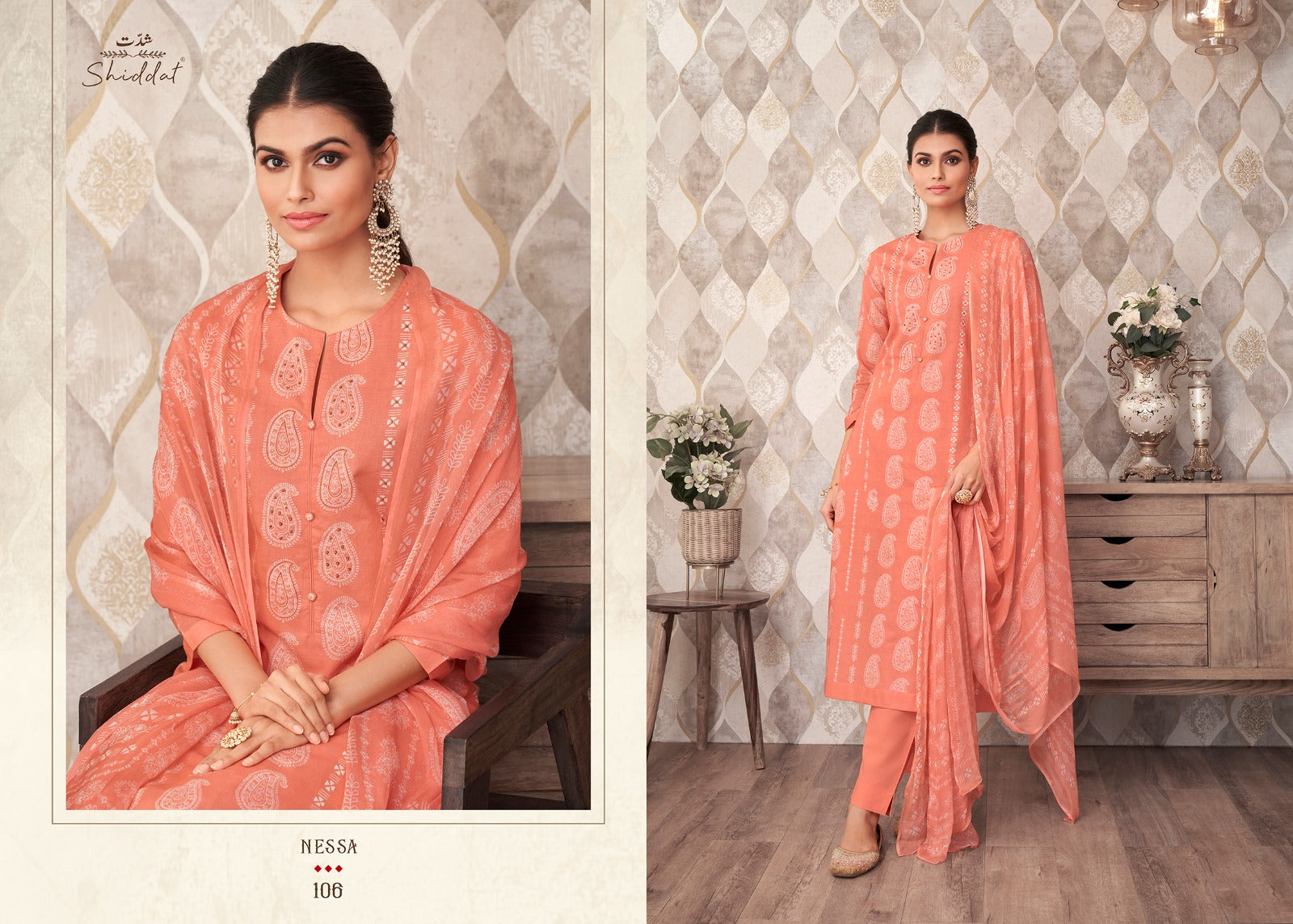 Nessa Shiddat Cambric Cotton Pant Style Suits