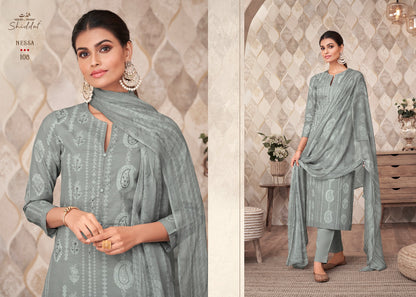 Nessa Shiddat Cambric Cotton Pant Style Suits