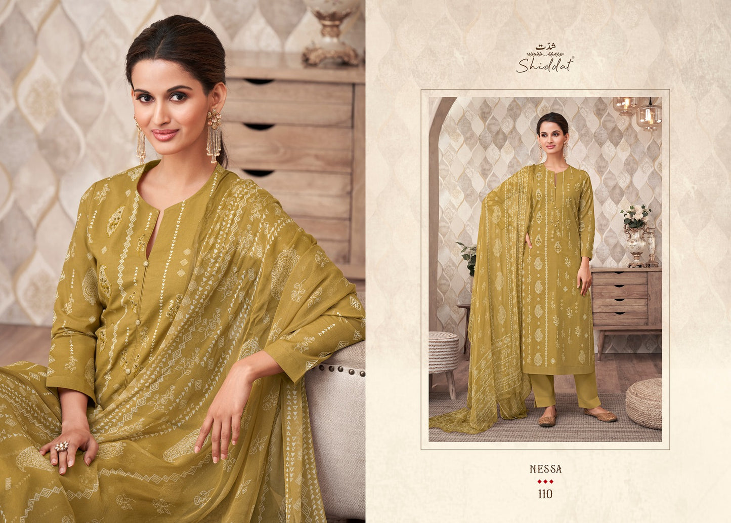 Nessa Shiddat Cambric Cotton Pant Style Suits