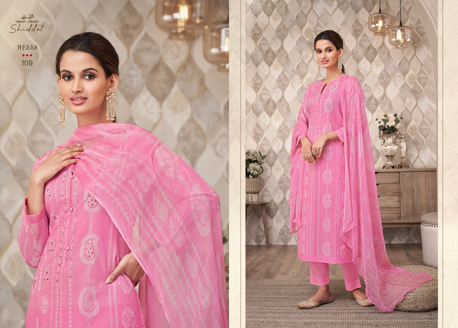 Nessa Shiddat Cambric Cotton Pant Style Suits