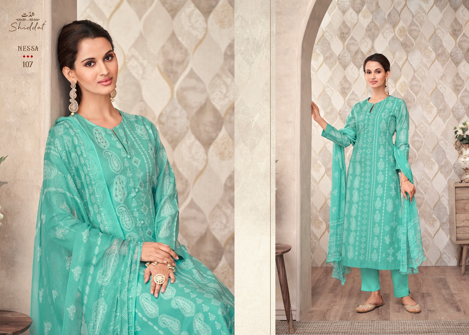 Nessa Shiddat Cambric Cotton Pant Style Suits