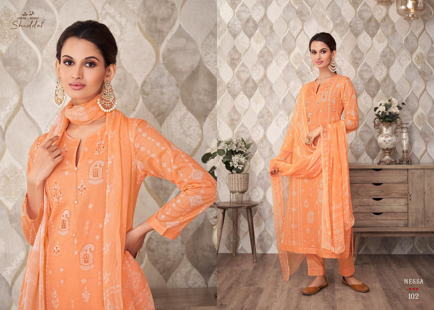 Nessa Shiddat Cambric Cotton Pant Style Suits