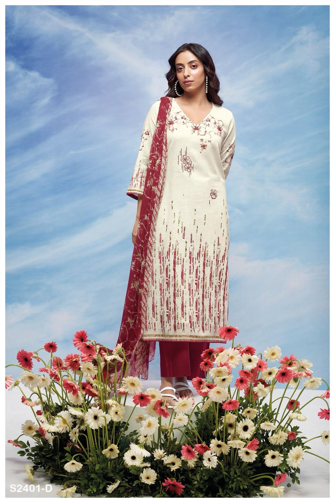 Netima 2401 Ganga Cotton Linen Plazzo Style Suits