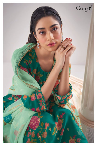 Neve 2098 Ganga Organza Plazzo Style Suits