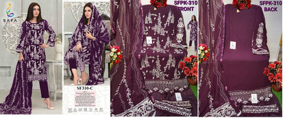 New-310 Safa Creation Georgette Pakistani Patch Work Suits