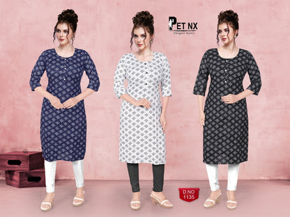 New-Pet-Nx Premnath Rayon Knee Length Kurtis