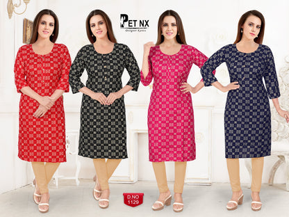 New-Pet-Nx Premnath Rayon Knee Length Kurtis