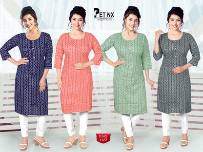 New-Pet-Nx Premnath Rayon Knee Length Kurtis